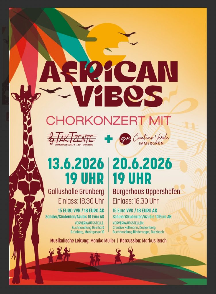 African Vibes - Chorkonzert TakTzente + Cantico Verde